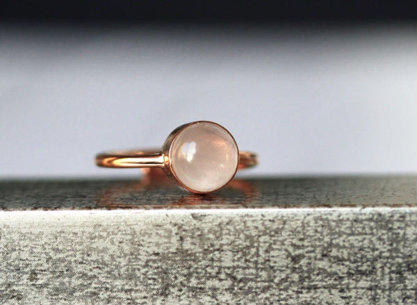Ring Rosenquarz rosegold SterlingSilber Edelsteinring Geburtsstein Oktober